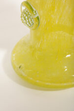 Duży cytrynowy szklany wazon/kielich z przeźroczystymi "guzikami", projekt Czesław Hajnysz, Spółdzielnia Pracy Przemysłu Ludowego i Artystycznego Kamionka w Łysej Górze, Polska, lata 70. - obrazek 32