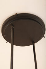 Czarna matowa stalowa jednopunktowa lampa sufitowa z siedmioma półprzeźroczystym ręcznie formowanymi miodowymi plastrami ze szkła Murano, AV Mazzega, Włochy, lata 80. - obrazek 58