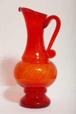 Duży szklany czerwony dzbanek "Verona", projekt Ludwik Fiedorowicz, Huta Szkła Gospodarczego "Ząbkowice" w Dąbrowie Górniczej, Polska, wzór z 1982 roku - obrazek 5