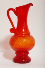 Duży szklany czerwony dzbanek "Verona", projekt Ludwik Fiedorowicz, Huta Szkła Gospodarczego "Ząbkowice" w Dąbrowie Górniczej, Polska, wzór z 1982 roku - obrazek 6