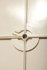 Prostokątne lustro ścienne osadzone w modułowej niebieskiej lekkiej ramie z tworzywa z zaokrąglonymi rogami, Anna Castelli Ferrieri, firma Kartell, Włochy, lata 60. - obrazek 74