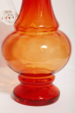 Duży szklany pomarańczowo-czerwony dzbanek "Verona" z przezroczystym uchem, projekt Ludwik Fiedorowicz, Huta Szkła Gospodarczego "Ząbkowice" w Dąbrowie Górniczej, Polska, wzór z 1982 roku - obrazek 7