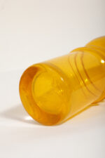 Średniej wielkości (27 cm) żółty symetryczny ręcznie formowany wazon ze szkła sodowego barwionego w masie, projekt (przypisywany) Lucyna Pijaczewska, Huta Szkła Artystycznego ''Barbara'' w Polanicy Zdrój, Polska, lata 70. - obrazek 7