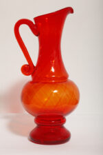 Duży szklany czerwony dzbanek "Verona", projekt Ludwik Fiedorowicz, Huta Szkła Gospodarczego "Ząbkowice" w Dąbrowie Górniczej, Polska, wzór z 1982 roku - obrazek 10