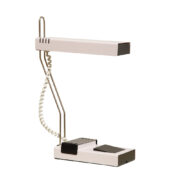 Jasno różowa z czarnymi elementami jednopunktowa metalowa modułowa lampa biurkowa z regulowaną wysokością ruchomego klosza, Typ DZ9/11, projekt Jozef Mára dla Kovos Teplice/Tesla, Czechosłowacja, lata 70.