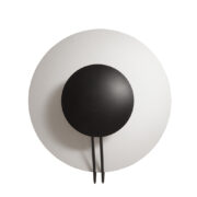 Bardzo duża okrągła metalowa jednopunktowa szaro-czarna lampa ścienna/kinkiet, Model Vega 3365/50, projekt Luciano Cesaro i Fabio Amico dla firmy Tre Ci Luce, Włochy, wzór z 1985 roku