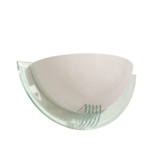 Jednopunktowa metalowa biała lampa ścienna/kinkiet w stylu Memphis z jasnozielonym przeźroczystym otokiem z tworzywa, Niemcy, 2000 rok