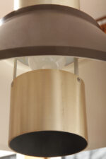 Nieduża jednopunktowa brązowo złota lampa wisząca/sufitowa 'LIFE", projekt Jo Hammerborg dla Fog & Mørup, Dania, lata 70. - obrazek 11