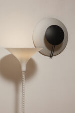 Bardzo duża okrągła metalowa jednopunktowa szaro-czarna lampa ścienna/kinkiet, Model Vega 3365/50, projekt Luciano Cesaro i Fabio Amico dla firmy Tre Ci Luce, Włochy, wzór z 1985 roku - obrazek 12