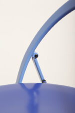 Składane metalowe krzesło "Clio" okrągłym granatowym siedziskiem i niebieskim oparciem i nogami, projekt Giorgio Cattelan dla firmy Cidue, Włochy, lata 70. - obrazek 24