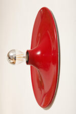 Duża jednopunktowa okrągła lakierowana na czerwono w połysku aluminiowa lampa ścienna/kinkiet, Space Age, Włochy, lata 70 - obrazek 29