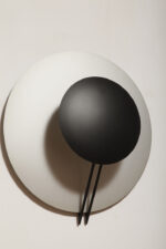 Bardzo duża okrągła metalowa jednopunktowa szaro-czarna lampa ścienna/kinkiet, Model Vega 3365/50, projekt Luciano Cesaro i Fabio Amico dla firmy Tre Ci Luce, Włochy, wzór z 1985 roku - obrazek 20