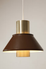 Nieduża jednopunktowa brązowo złota lampa wisząca/sufitowa 'LIFE", projekt Jo Hammerborg dla Fog & Mørup, Dania, lata 70. - obrazek 2