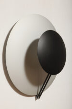 Bardzo duża okrągła metalowa jednopunktowa szaro-czarna lampa ścienna/kinkiet, Model Vega 3365/50, projekt Luciano Cesaro i Fabio Amico dla firmy Tre Ci Luce, Włochy, wzór z 1985 roku - obrazek 23