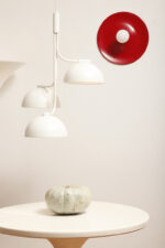 Duża jednopunktowa okrągła lakierowana na czerwono w połysku aluminiowa lampa ścienna/kinkiet, Space Age, Włochy, lata 70 - obrazek 34