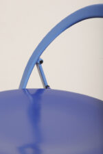 Składane metalowe krzesło "Clio" okrągłym granatowym siedziskiem i niebieskim oparciem i nogami, projekt Giorgio Cattelan dla firmy Cidue, Włochy, lata 70. - obrazek 44