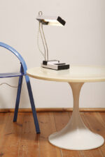 Jasno różowa z czarnymi elementami jednopunktowa metalowa modułowa lampa biurkowa z regulowaną wysokością ruchomego klosza, Typ DZ9/11, projekt Jozef Mára dla Kovos Teplice/Tesla, Czechosłowacja, lata 70. - obrazek 20