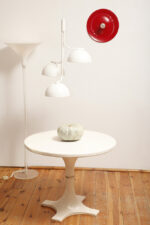 Duża jednopunktowa okrągła lakierowana na czerwono w połysku aluminiowa lampa ścienna/kinkiet, Space Age, Włochy, lata 70 - obrazek 36