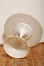 Masywny i ciężki stolik kawowy / pomocnik / typu "Tulip" z okrągłym kamiennym/marmurowym blatem na metalowej rozszerzającej się do dołu nodze w stylu projektów Eero Saarinena, Space Age, Włochy, lata 70. - obrazek 44