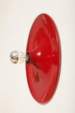 Duża jednopunktowa okrągła lakierowana na czerwono w połysku aluminiowa lampa ścienna/kinkiet, Space Age, Włochy, lata 70 - obrazek 42