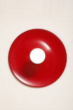 Duża jednopunktowa okrągła lakierowana na czerwono w połysku aluminiowa lampa ścienna/kinkiet, Space Age, Włochy, lata 70 - obrazek 43