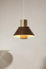 Nieduża jednopunktowa brązowo złota lampa wisząca/sufitowa 'LIFE", projekt Jo Hammerborg dla Fog & Mørup, Dania, lata 70. - obrazek 4