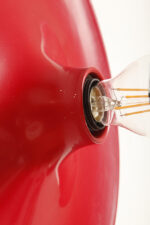 Duża jednopunktowa okrągła lakierowana na czerwono w połysku aluminiowa lampa ścienna/kinkiet, Space Age, Włochy, lata 70 - obrazek 51