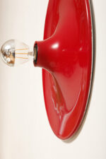 Duża jednopunktowa okrągła lakierowana na czerwono w połysku aluminiowa lampa ścienna/kinkiet, Space Age, Włochy, lata 70 - obrazek 52