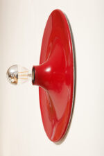 Duża jednopunktowa okrągła lakierowana na czerwono w połysku aluminiowa lampa ścienna/kinkiet, Space Age, Włochy, lata 70 - obrazek 54