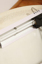 Jasno różowa z czarnymi elementami jednopunktowa metalowa modułowa lampa biurkowa z regulowaną wysokością ruchomego klosza, Typ DZ9/11, projekt Jozef Mára dla Kovos Teplice/Tesla, Czechosłowacja, lata 70. - obrazek 41