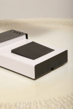 Jasno różowa z czarnymi elementami jednopunktowa metalowa modułowa lampa biurkowa z regulowaną wysokością ruchomego klosza, Typ DZ9/11, projekt Jozef Mára dla Kovos Teplice/Tesla, Czechosłowacja, lata 70. - obrazek 42