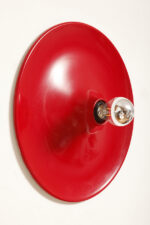 Duża jednopunktowa okrągła lakierowana na czerwono w połysku aluminiowa lampa ścienna/kinkiet, Space Age, Włochy, lata 70 - obrazek 56