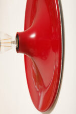Duża jednopunktowa okrągła lakierowana na czerwono w połysku aluminiowa lampa ścienna/kinkiet, Space Age, Włochy, lata 70 - obrazek 59