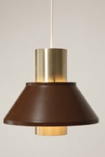 Nieduża jednopunktowa brązowo złota lampa wisząca/sufitowa 'LIFE", projekt Jo Hammerborg dla Fog & Mørup, Dania, lata 70. - obrazek 5