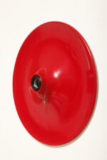 Duża jednopunktowa okrągła lakierowana na czerwono w połysku aluminiowa lampa ścienna/kinkiet, Space Age, Włochy, lata 70 - obrazek 62