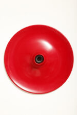 Duża jednopunktowa okrągła lakierowana na czerwono w połysku aluminiowa lampa ścienna/kinkiet, Space Age, Włochy, lata 70 - obrazek 63