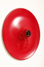 Duża jednopunktowa okrągła lakierowana na czerwono w połysku aluminiowa lampa ścienna/kinkiet, Space Age, Włochy, lata 70 - obrazek 64