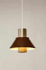 Nieduża jednopunktowa brązowo złota lampa wisząca/sufitowa 'LIFE", projekt Jo Hammerborg dla Fog & Mørup, Dania, lata 70. - obrazek 6