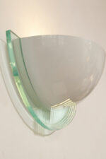 Jednopunktowa metalowa biała lampa ścienna/kinkiet w stylu Memphis z jasnozielonym przeźroczystym otokiem z tworzywa, Niemcy, 2000 rok - obrazek 20