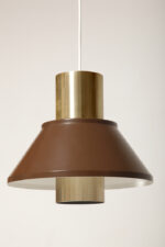 Nieduża jednopunktowa brązowo złota lampa wisząca/sufitowa 'LIFE", projekt Jo Hammerborg dla Fog & Mørup, Dania, lata 70. - obrazek 9