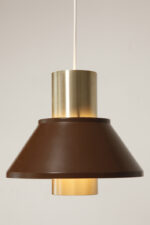 Nieduża jednopunktowa brązowo złota lampa wisząca/sufitowa 'LIFE", projekt Jo Hammerborg dla Fog & Mørup, Dania, lata 70. - obrazek 10