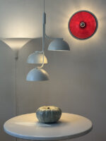 Duża jednopunktowa okrągła lakierowana na czerwono w połysku aluminiowa lampa ścienna/kinkiet, Space Age, Włochy, lata 70 - obrazek 10