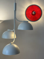 Duża jednopunktowa okrągła lakierowana na czerwono w połysku aluminiowa lampa ścienna/kinkiet, Space Age, Włochy, lata 70 - obrazek 20