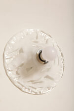 Jednopunktowa mlecznobiała okrągła lampa ścienna/kinkiet w niesymetryczne wzory ze szkła Murano, Space Age, La Murrina, Włochy, lata 70 - obrazek 13