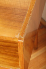 Masywny prostokątny orzechowy z klonowymi wstawkami stolik pomocnik/stolik RTV/stolik pod radio/szafka w połysku z dodatkową półką pod górnym blatem, Bilea, Rumunia, lata 60. - obrazek 18