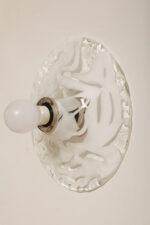 Jednopunktowa mlecznobiała okrągła lampa ścienna/kinkiet w niesymetryczne wzory ze szkła Murano, Space Age, La Murrina, Włochy, lata 70 - obrazek 18