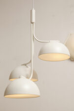 Duża metalowa biała trzypunktowa lampa wisząca/sufitowa "Tullio 3", Anker Studio dla Nordlux, Dania, około 2020 rok - obrazek 5