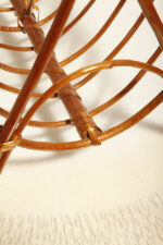 Drewniany lakierowany lekki ażurowy pleciony gazetnik /pojemnik lub stojak na gazety w stylu Mid Century Modern z jedną komorą użytkową , lata 70. - obrazek 31