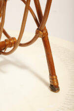 Drewniany lakierowany lekki ażurowy pleciony gazetnik /pojemnik lub stojak na gazety w stylu Mid Century Modern z jedną komorą użytkową , lata 70. - obrazek 36