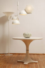 Duża metalowa biała trzypunktowa lampa wisząca/sufitowa "Tullio 3", Anker Studio dla Nordlux, Dania, około 2020 rok - obrazek 6